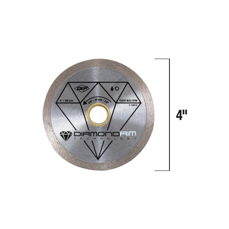 QEP 4" Continuous Rim Diamond Blade - For Wet Cutting of Ceramic Tile - Image 3